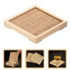 Bamboo Coaster Cup Mat Dining Table Essentials Decor Tableware Accessories