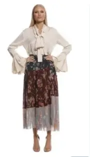 Zimmerman Womens Unbridled Pleated Skirt Size 0 NEW WITH TAGS