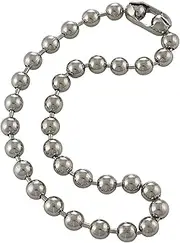 [DragonWeave] 9.5mm Extra Large Silver Steel Ball Chain Mens Necklace Extra Durable Color Protect Finish Any Length