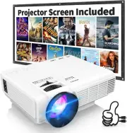 Mini Full HD 1080P Projector with Bluetooth & Screen - Portable Home Cinema