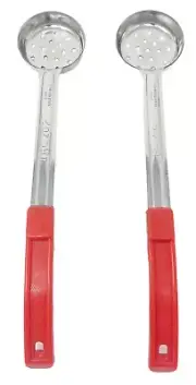 2 Pack - 2 oz. Perforated Portion Control Scoops / Spoodle - Red - Food Service