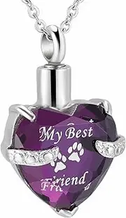 BIAIHQIE Heart Memorial Stainless Steel Cremation Pendants Urn Necklace for Ashes Holder Keepsake Jewelry