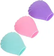 WOFASHPURET 3pcs Makeup Brush Protector Silicone Travel Cases for Foundation Concealer Eyeshadow Brushes Portable
