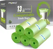 Compostable Trash Bags - 13 Gallon Tall Kitchen Garbage Bags 80 Count Unscented