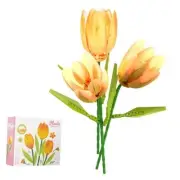 Flower Bouquet Building Kit, Tuplis Building Blocks Sets Gradient Orange