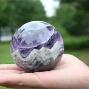 Natural Dream Amethyst Carved Ball Reiki Crystal Sphere Christmas gift XQ2882