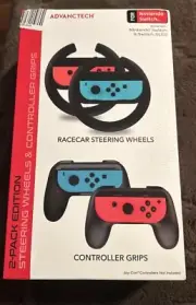 Advanctech Nintendo Switch Joy Con Accessory Steering Wheel &Controller Grips