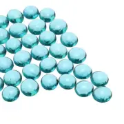 Glass Beads,49pcs Flat Glass Gemstone Navy Blue 0.23lbs Pebbles