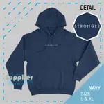 PAY ON THE PLACE JACKET HOODIE JUMPER 純色更強海軍藍時尚韓國 KPOP 運動簡約