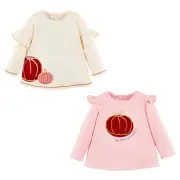 Mud Pie Girls' Halloween Long Sleeve Pumpkin Patch Tunic Top Tee Shirt