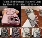 New Glitter Diamond Transparent Case For iPhone 16 15 14 Plus 13 12 11 Pro Max