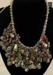 NWT Colorful Vintage J Crew Cha Cha Crystal Bib Necklace