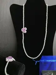 Hawaiian Mouse Ears Beaded Glow In The Dark Necklace & Bracelet Set Handmade NEW