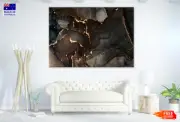 Black Brown & Gold Abstract Wall Canvas Home Decor Australian Made Quality