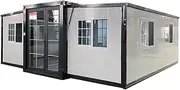 SAA Tiny Expandable Prefab House to Live in 1 Bathroom, 2 Rooms & 1 Kitchen- Foldable House, Container Home, Portable House, Tiny House for Small Family, Modular Guest House – 19 x 20 FT