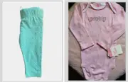 (2pcs) Size 6/12mths Pumpkin Patch Jacquard Leggings + B'gosh Romper NWT/NWOT