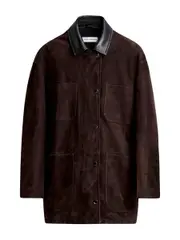 Nour Hammour | Barn Modern Suede Jacket in Brown Mocha | The UNDONE