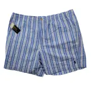 Polo Ralph Lauren Prepster Cotton Shorts Mens 2XL 6" Classic-Fit Blue/White $98