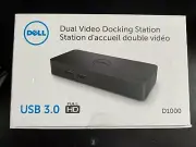 New Dell D1000 Dual Video USB 3.0 Docking Station with 65W AC Adapter