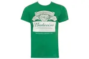 Budweiser St. Patricks Day Green Label Tee Shirt Medium