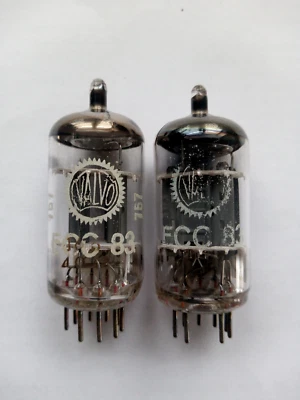 Rzadka zbalansowana para Philips Heerlen Valvo Label ECC83/12AX7 60,61'y