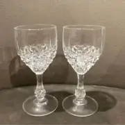 Cut Crystal Antique Aperitif Wine Glasses x 2