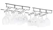 Wine Glasses Holder Stemware Rack Glass Under Cabinet Bar Shelf Kitchen Organize