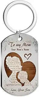 [yaozeio] Thank You Gifts Keychain for Mother Birthday Gifts for Mom from Son Mama Mommy Mummy I Love You Mom Keychain Engraved Gifts for Mom Mother Mothers Day Christmas Day Gifts