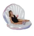 Pool Float Oversized Inflatable Oyster Shell Lounge & Glitter Pearl Beach Ball