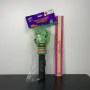 Vintage Halloween Green Monster Blow Mold Flashlight Atico Novelty 90s - RARE!