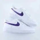 Nike Air Force 1 Custom White Shoes Purple Pearlescent Swooshes Pick Your Color!