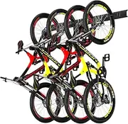 Wallavant Bike Rack Wall Mount, Bike Hooks for Garage Storage,Vertical Bike Hanger for Indoor Use, Holds Up to 300 lbs, Adjustable Hook System with 4 Hooks and 3 Rails,48 Inches, Black