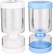 [HHWRT] Pickle Jar, Pickles Container, Glass Pickle Jars with Strainer Flip, Airtight Hourglass Juice Separator Canning Jar, Anti-Slip Large Container, Pickle Storage Flip Jars for Olive (2Pcs)