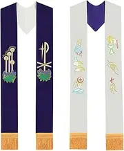[BLESSUME] Purple & White Reversible Stole