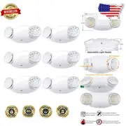 Energy-Efficient LED Emergency Lighting, 6-Pack with Back Up Batteries, White
