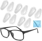 Eyeglass Nose Pads, 10 Pairs Self-adhesive Anti Slip Glasses Nose Pads, Soft Silicone Air Chamber Nose Pads for Replace Nose Pads and Repair Glasses (10 Pairs,Clear)