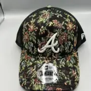 Atlanta Braves Trucker Hat Men Floral 9Forty New Era Snap Back Cap New