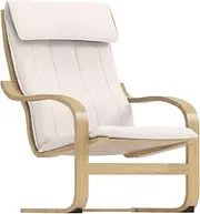The Duable Poang Chair Cover Replacement is Custom Made Compatible for IKEA Poang Armchair Slipcover Only. (Polyester Flax Beige)