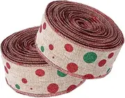 BCOATH 2 Rolls Wear Resistant Decorative Wrapping Ribbon Multi Function Present Ribbon for Craft Projects Present Packaging and Holiday Decorations Rustic and