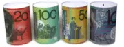 Jumbo Large Money Tin Box Australian Money Note Design Souvenir