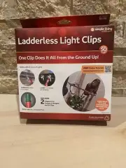 Ladderless Light Clips (50 Count) - Includes 2 Adapters for Gutters Shingles New