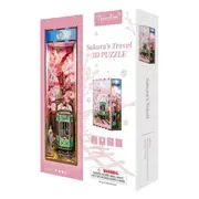 130pc Tonecheer Sakura's Travel 3D Puzzle 24.5cm DIY Dollhouse Book Nook Kit 15+