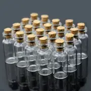 10-50pcs 4Sizes Vintage Small Tiny Clear Empty Glass Bottles Vial Cork Stopper