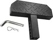 Mqetly Universal Automatic Trailer Hitch Step with Pin and Stabilizer, Rust Resistant Trailer Hitch Step for 2 Inch Receiver Vehicles