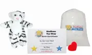 Make Your Own Stuffed Animal Mini 8 Inch White Tiger Kit - No Sewing Required! -