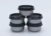 LOT OF 5 NEW TUPPERWARE BLACK/ SILVER SMIDGET CONTAINERS!!! UNIQUE