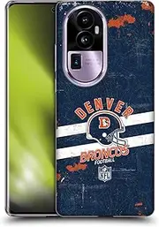Head Case Designs Officially Licensed NFL Helmet Distressed Denver Broncos Logo Art Soft Gel Case Compatible with Oppo Reno10 Pro+
