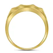 10k Yellow Gold Round Diamond Faceted Cluster Band Ring 1/3 Cttw