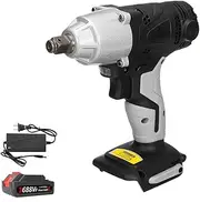 688VF Cordless Electric Impact Wrench, 1/2" Square brushless Rechargeable Wrench High Torque 380N.m 3600RPM Impact Wrench with LED Light,1 Battery