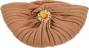 [SHERCHPRY] Silk Turban Hat Style Headwrap for Women National Headscarf Chemo Hat Versatile Cap for Daily Party Wear Coffee